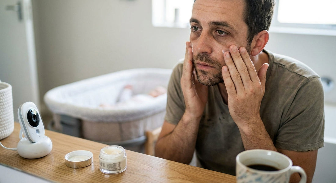 Skincare routine for new fathers running on no sleep