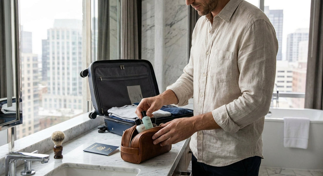 Skincare routine for men who travel constantly